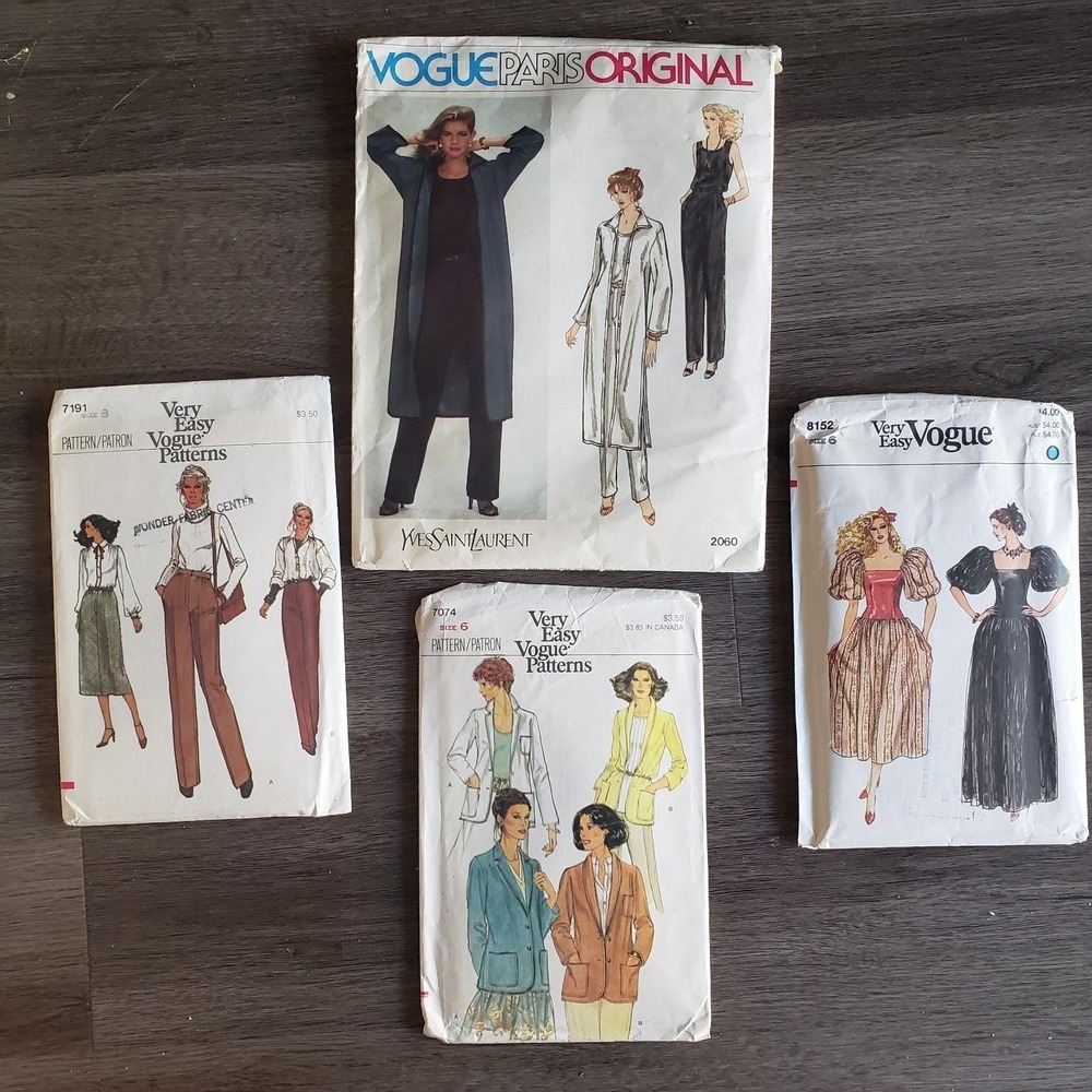 Vogue 70s Lot. Vogue Paris Original YSL 2060‎ + Very Easy Vogue 8152 7074 7191